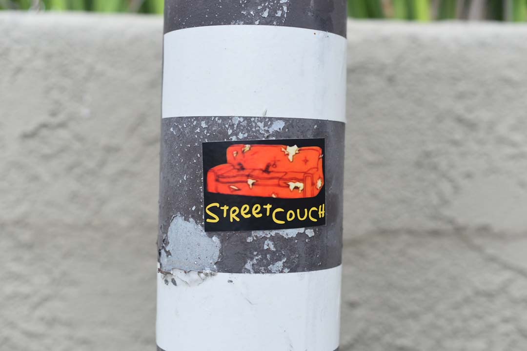 street couch sticker in los angeles